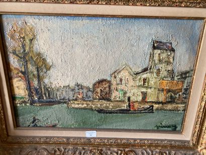 null JEAN VINAY (1907-1978)

Vue de canal

Huile sur toile signée en bas à droite

27...