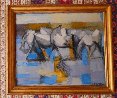 null MAURICE-ELIE SARTHOU (1911-1999)

Composition cubiste aux chevaux

Huile sur...