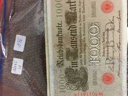 null Lot de 75 billets de 1000 mark 1910 Allemagne.
