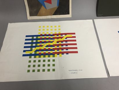 null Quatre lithographie en couleurs dont deux du centre Pompidou 

Pliures 

40...