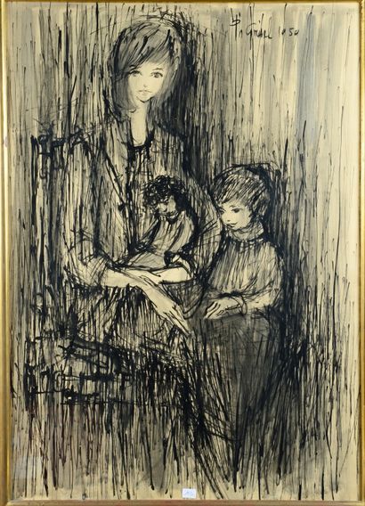 null 
Philippe GRIZEL (1930-1998)

Mère et enfant

encre et lavis d'encre signé et...