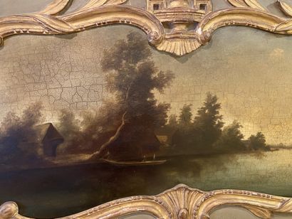 null 
Trumeau laqué et doré 




Style Louis XV




174 x 133




LOT AU GARDE MEUBLE...