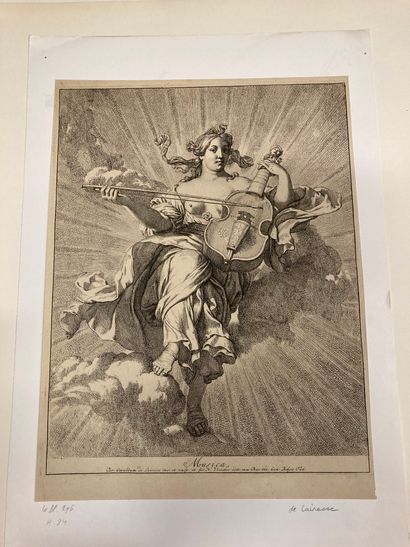 Gérard de LAIRESSE (1641-1711) La Musique, N. Visscher éditeur Etching. A very nice,...