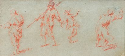 Francesco PIRANESE (Rome 1758-1810) Four soldiers Sanguine. 6.5 x 14.5 cm Provenance:...