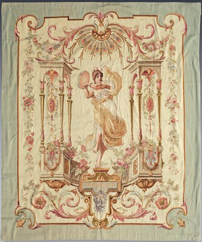 null Art Nouveau tapestry illustrating Terpsichore, muse of Dance and Poetry under...