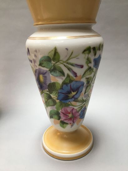 null 
Vase en porcelaine à décor polychrome de fleurs
