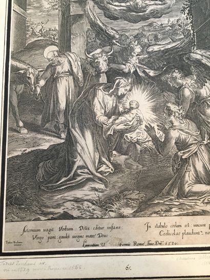 null Cherubino ALBERTI (1553-1615). L’ Adoration de l’enfant Jésus D’après T. Zuccaro....