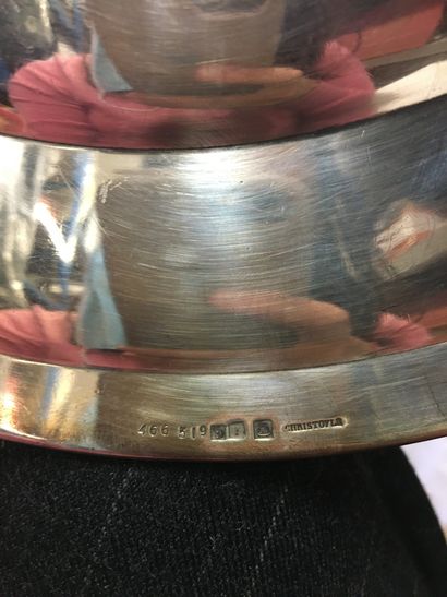 null 
Lot métal argenté :




 grand plat ovale CHRISTOFLE (L : 44cm), 3 plats ronds...
