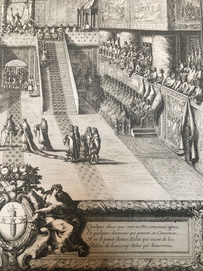 null Jean LE PAUTRE (1618 – 1682). Sacre de Louis XIV à Reims : le roi sous le dais...
