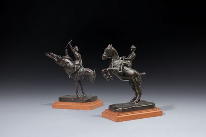 null 
Roger de MINVIELLE (1897 - 1985). La Courbette et la Croupade. Paire de bronzes...