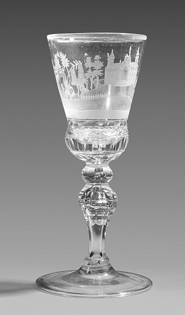 Bohemian glass goblet of the 18th century
The...