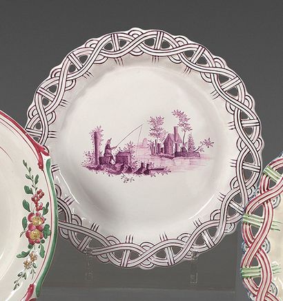Plate with openwork edge in 18th century...