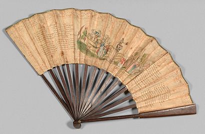 null Printed paper fan with polychrome decoration of an allegory of the benefits...