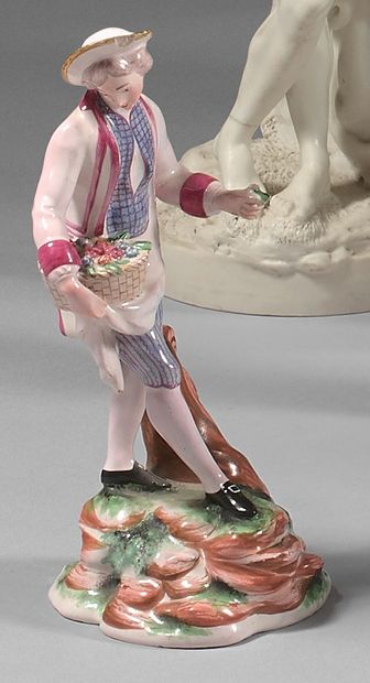 null 18th century Niderviller earthenware statuette
Representing a young gardener...