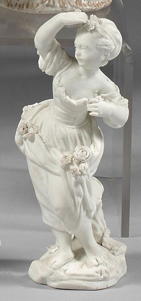 Small biscuit statuette of soft porcelain...
