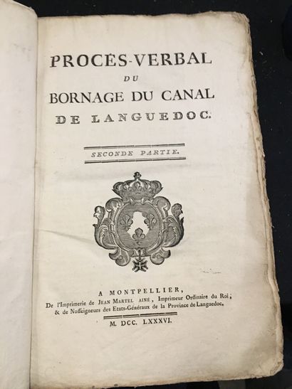 [LANGUEDOC (CANAL DE)]. Procès-verbal du bornage du Canal de Languedoc. In Montpellier,...