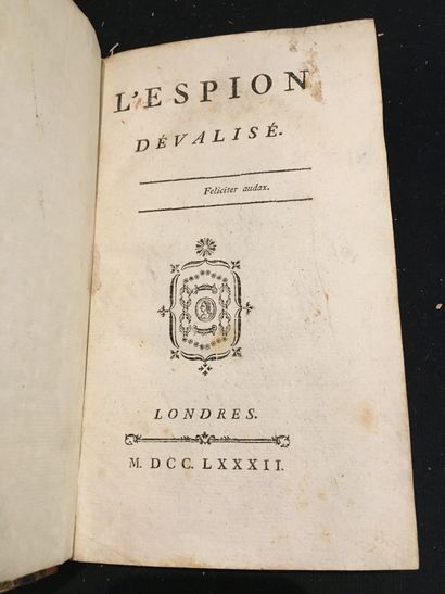 [BAUDOIN de GUÉMADEUC (Armand Henri)]. L'Espion dévalisé. Londres, 1782.
In-8°, demi-veau,...