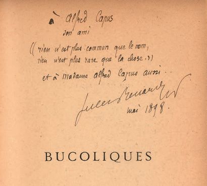 RENARD (Jules). Bucoliques. Paris, Paul Ollendorff, Editor, 1898. In-12, green half-maroon...