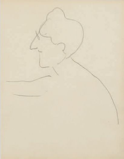 Albert Marquet (1875-1947) 
L'homme au monocle Dessin au crayon noir.
26,5 x 20 ...
