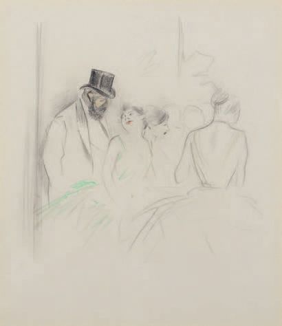 Jean-Louis FORAIN (1852-1931) Subscriber's Choice Black pencil and shading drawing...