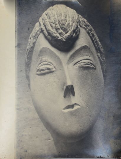 Constantin BRANCUSI (1876-1957) The Baroness RF (Stone), 1910 Silver print (c. 1920)....