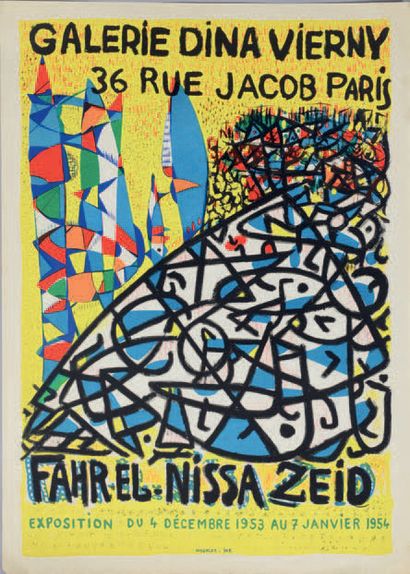Fahrelnissa ZEID ou Fahr-el-Nissa ZEID (1901-1991) 
Deux affiches d'exposition Fahr...