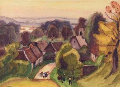 Jules Emile ZINGG (1882-1942) Autumn Watercolour gouache over pencil lines, signed...