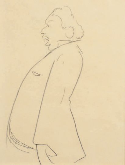 Albert Marquet (1875-1947) 
Le chanteur
Dessin au crayon noir.
26 x 20 cm