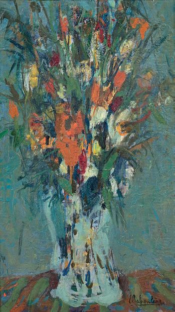 Eugène BABOULENE (1905-1994) 
Fleurs, 1963
Huile sur toile, signée en bas à droite,...