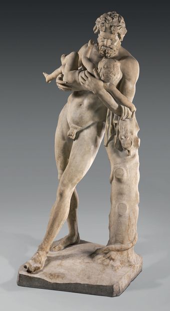 École FRANÇAISE du second quart du XIXe siècle, d'après l'antique 
Silenus carrying...