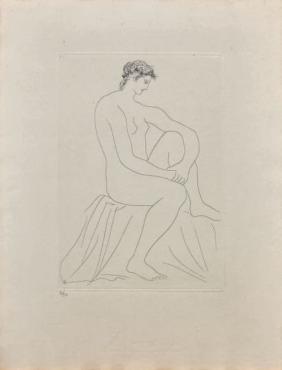 Pablo Picasso (1881-1973) 
Crowned Nude Woman Seated, 19-10-1929 Etching on Montval...