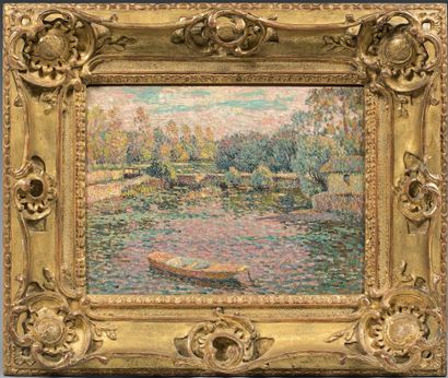 Henri LE SIDANER (1862-1939) 
La Salle, Montreuil-Bellay, 1914
Oil on panel, signed...