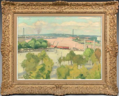 Albert Marquet (1875-1947) 
Bordeaux, Les Quinconces, 1924
Oil on canvas, signed...