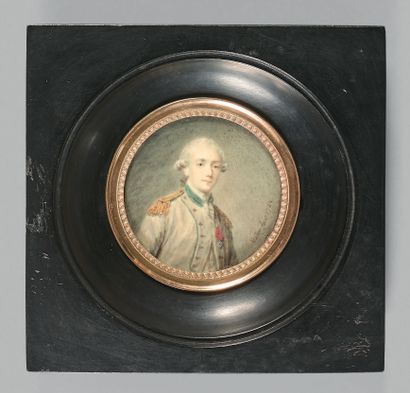 Antoine VESTIER (Avallon, 1740 - Paris, 1824) 
Portrait d'officier à la croix de...
