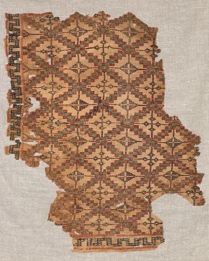 Textile with latticework decoration, Egypt,...