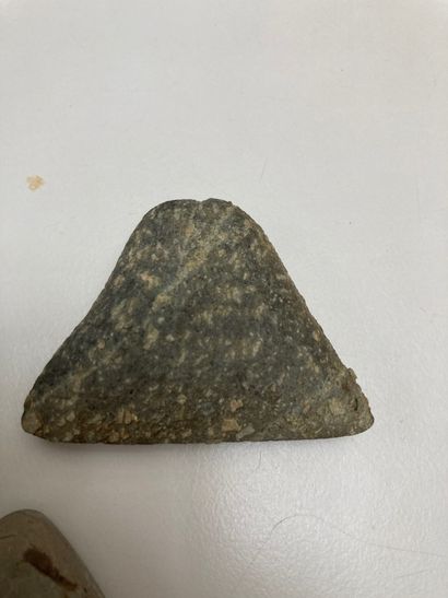  Set of four polished axes, one of which is triangular. Green stones. Sub-Saharan...
