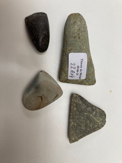 Set of four polished axes, one of which is...