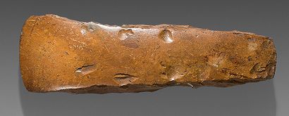  Polished axe with quadrangular cross-section, orange flint. Denmark, Late Neolithic....