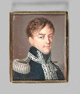 École FRANÇAISE ou ITALIENNE vers 1820 
Portrait d'un officier à la croix de l'Ordre...