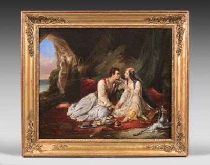 Alexandre-Marie COLIN (Paris 1798-1875) 
Don Juan et Haïdée, 1831
Sur sa toile d'origine....