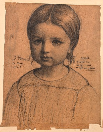 Jean-Baptiste FRENET (Lyon 1814 - Charly 1889) 
Étude préparatoire pour le portrait...