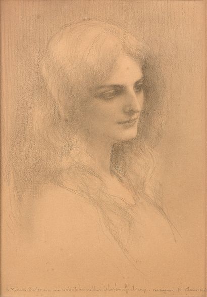 Pascal DAGNAN-BOUVERET (Paris 1852 - Quincey 1929) 
Portrait de Julia Bartet, de...