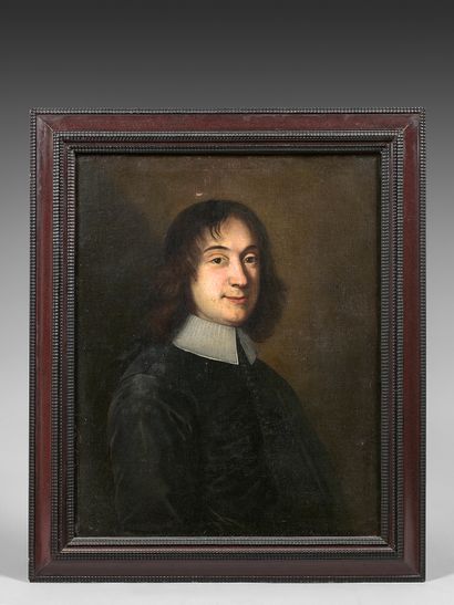 École ITALIENNE vers 1650 
Portrait de jeune homme à l'habit noir
Toile. Restaurations
74...