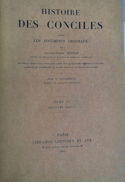 null Charles-Joseph Hefele traduction de Dom H. Leclercq - Histoire des Conciles...
