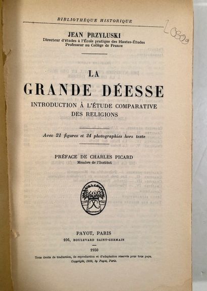null Jean Przyluski - La Grande Déesse introduction à l'étude comparative des religions...
