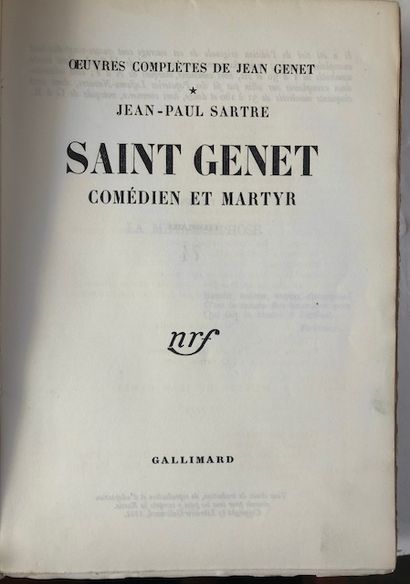 null Jean Paul Sartre - Jean Genet Comédien et Martyr - Gallimard, 1952 exemplaire...