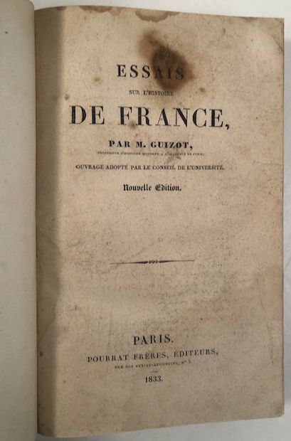 null Guizot - Histoire de France- Paris Pourrat frères, 1833 - mouillures claires...