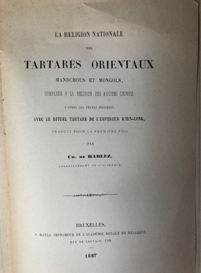 null Carles De Harlez - La Religion nationale des Tartares Orientaux Mandchous et...