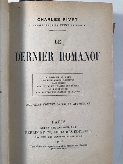 null "Charles Rivet - Le Dernier Romanof - Paris, Librairie Perrin et Cie, 1915 -...