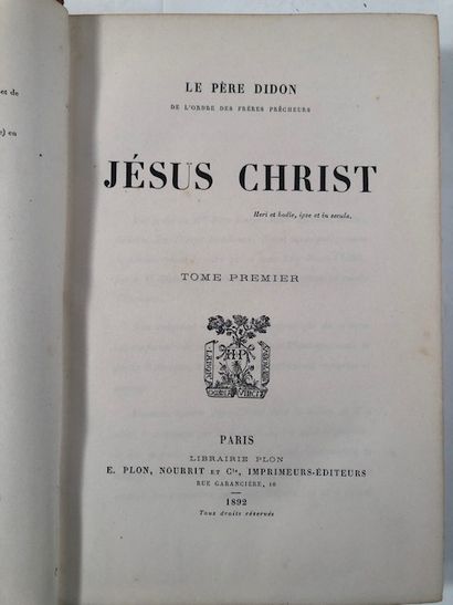 null Le Père Didon - Jésus Christ, 2 volumes Librairie Plon, 1892 1 plan de Jérusalem...